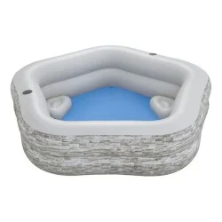 bestway 2.13m x 2.06m x 53cm truprint stone family pool contents 1 pool repair patch age 6